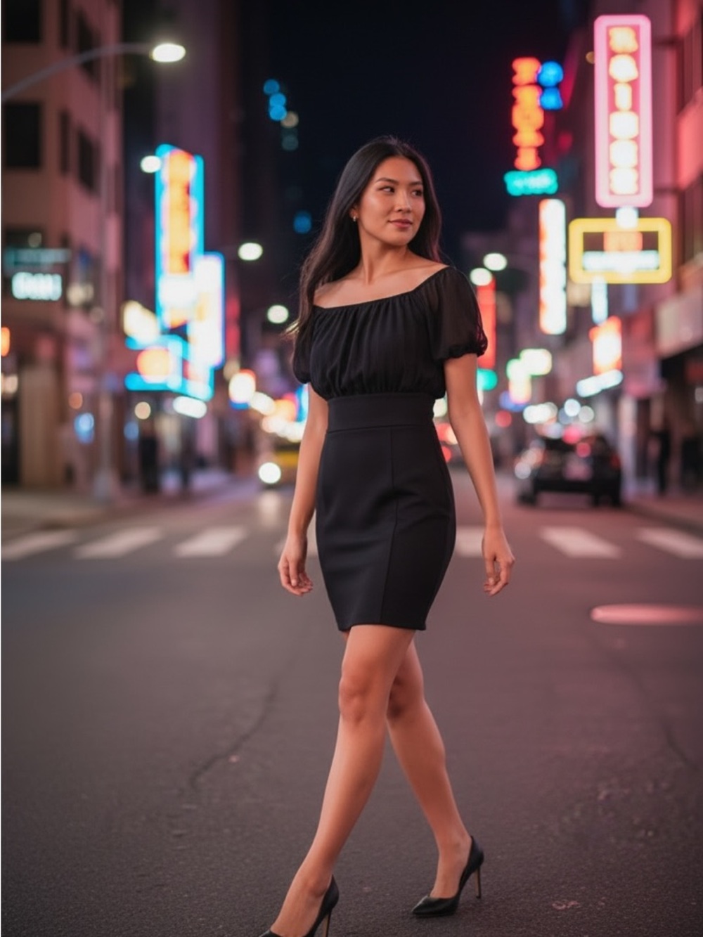 NWT-MSSP Max Studio, black bombshell cocktail dress with silk contrast. Size med - Picture 13 of 14